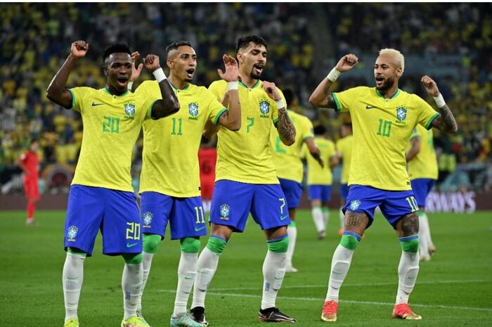 Para pemain timnas Brasil melakukan selebrasi joget setiap kali menjebol gawang timnas Korea Selatan di Piala Dunia 2022(ist)